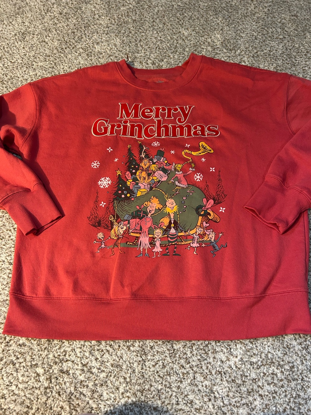 Red 'Merry Grinchmas' Graphic Sweatshirt - Women